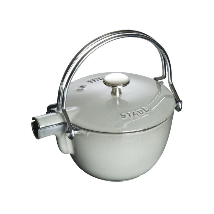 Cast Iron, 1 qt, Round, Tea Kettle, Graphite Grey, large 1