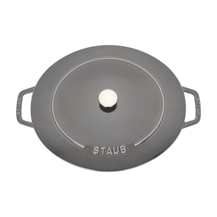Cast Iron, 6.25 qt, Wide Oval Dutch Oven, graphite grey, large 4