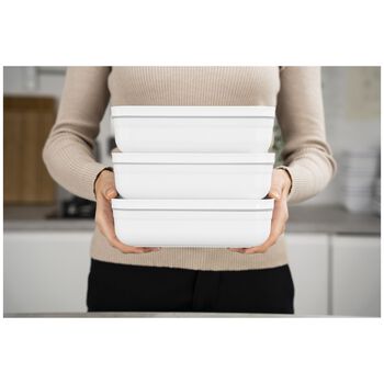 Vakumlu Yemek Taşıma Kabı, L D&uuml;z, Plastik, Beyaz-Gri,,large 8