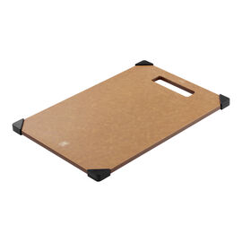 Set de planches à découper avec support, 4-pcs., marron / noir, Fibre de Bois 