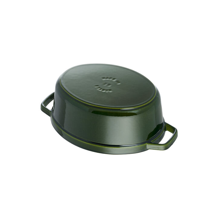 La Cocotte, Cocotte 29 cm, oval, Basilikum-Grün, Gusseisen, large 4