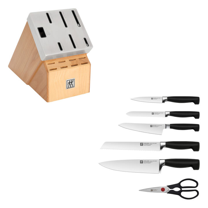 Four Star, 7-pc, Knife block set, natural, large 3