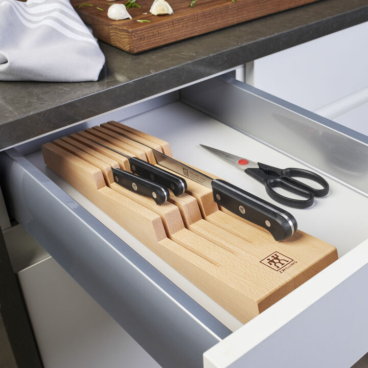 Storage, Beechwood, In-drawer Knife Organizer, large 3