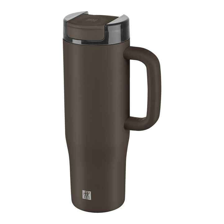 Thermo Plus, Thermo Straw Tumbler, 900 ml, stainless steel, chocolate, large 1