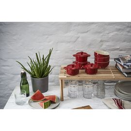 Cocotte Set 4-tlg, rund, Kirsch-Rot, Keramik