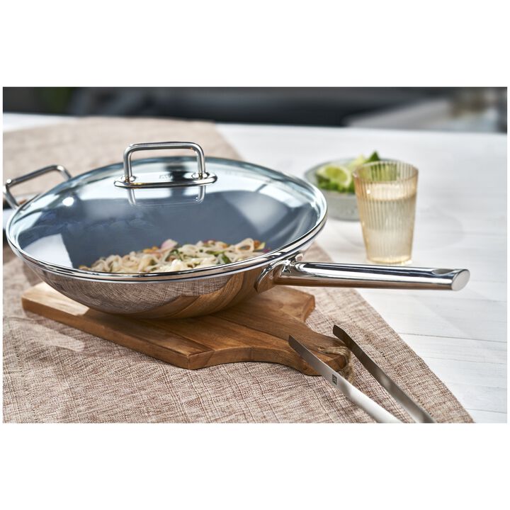 Plus, Wok, 32 cm, 18/10 Edelstahl, Keramikbeschichtung, large 3