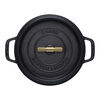 Cast Iron, 4 qt, Round, Dutch Oven Buster And Punch, Black Matte, small 3