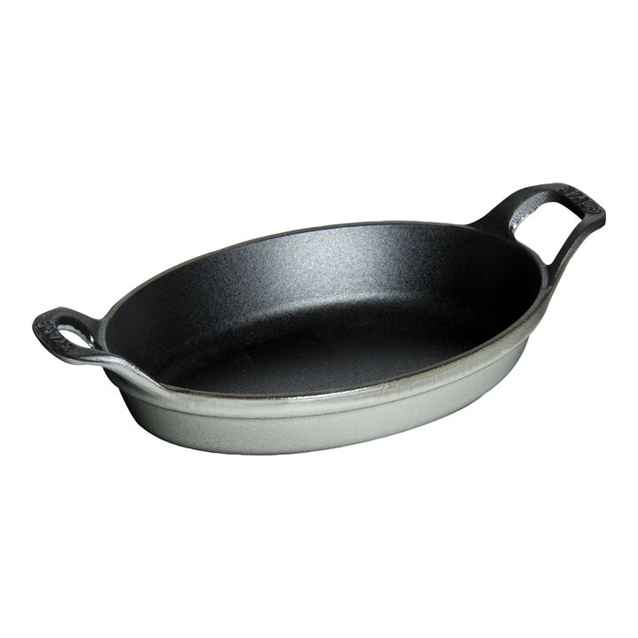 Cast Iron, 6-inch, Oval, Mini Gratin Baking Dish, Graphite Grey, large 1