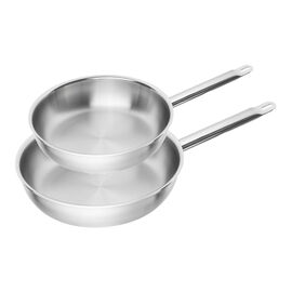 Conjunto de 2 frigideiras de aço inoxidável sem revestimento