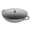 Specialities, Wok mit Glasdeckel 37 cm, rund, Graphit-Grau, Gusseisen, small 1