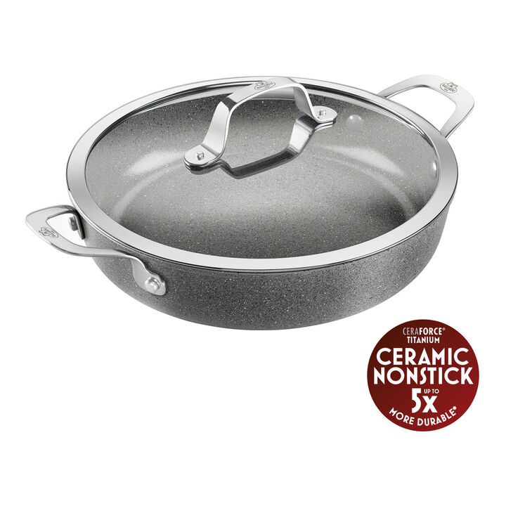Salina, Serveringspande Med låg, 28 cm, Aluminium, Titanium forstærket keramisk non-stick-belægning, large 1