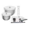 Fresh & Save BOWLS, Vakuum startkit, Rostfritt st&aring;l / M/L, 9-st, Silver-Vit, small 1