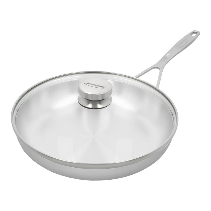 Industry 5, 28 cm 18/10 Stainless Steel Frying pan with glass lid silver, large 1