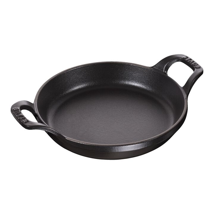 Cast Iron, 6-inch, Round, Gratin Baking Dish, Black Matte, large 1