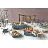 Stoneware, 3-pc, Rectangular Baking Dish Set, rustic turquoise, small 2
