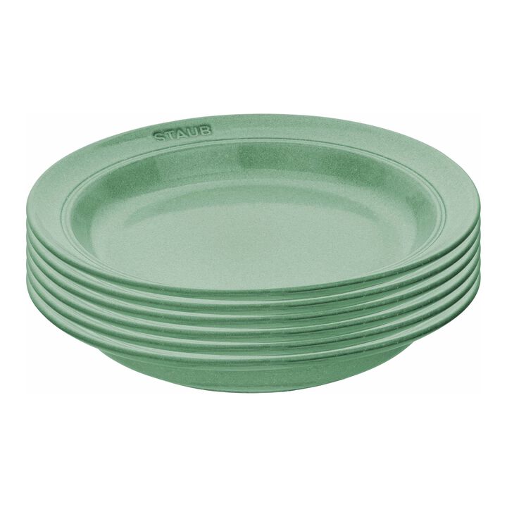 Dining Line, Lot de assiettes plates, 6-pcs. /24 cm, sauge, Céramique, large 1