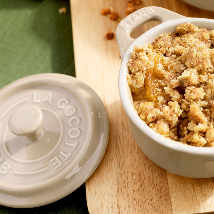 Stoneware, 3-pc, Mini Round Dutch Oven Set, sesame, large 4