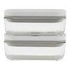 S / 2-pc, Small Vacuum Container, Glass, Grey,,large