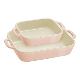 レクタンギュラーディッシュセット マカロンピンク 2-個