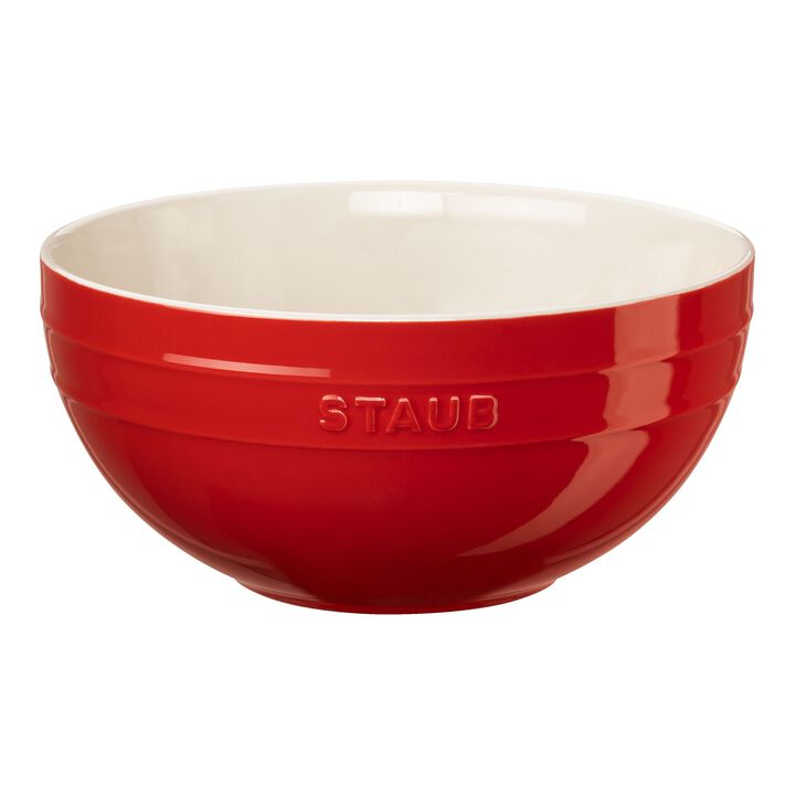 Ceramique, Schüssel 24 cm, rund, Kirsch-Rot, Keramik, large 1