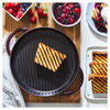 Cast Iron, 10-inch, Round Double Handle Pure Grill, grenadine, small 3