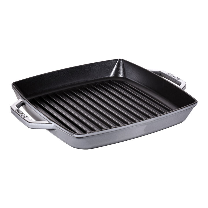 Grill Pans, Grillpfanne 28 cm, quadratisch, Graphit-Grau, Gusseisen, large 1