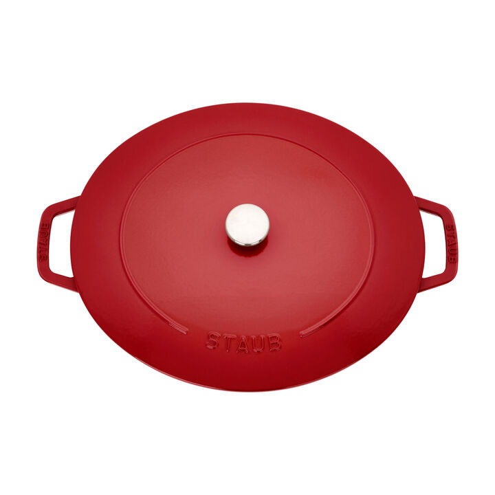 Cast Iron, 6.25 qt, Wide Oval Dutch Oven, cherry - Factory Second, large 4