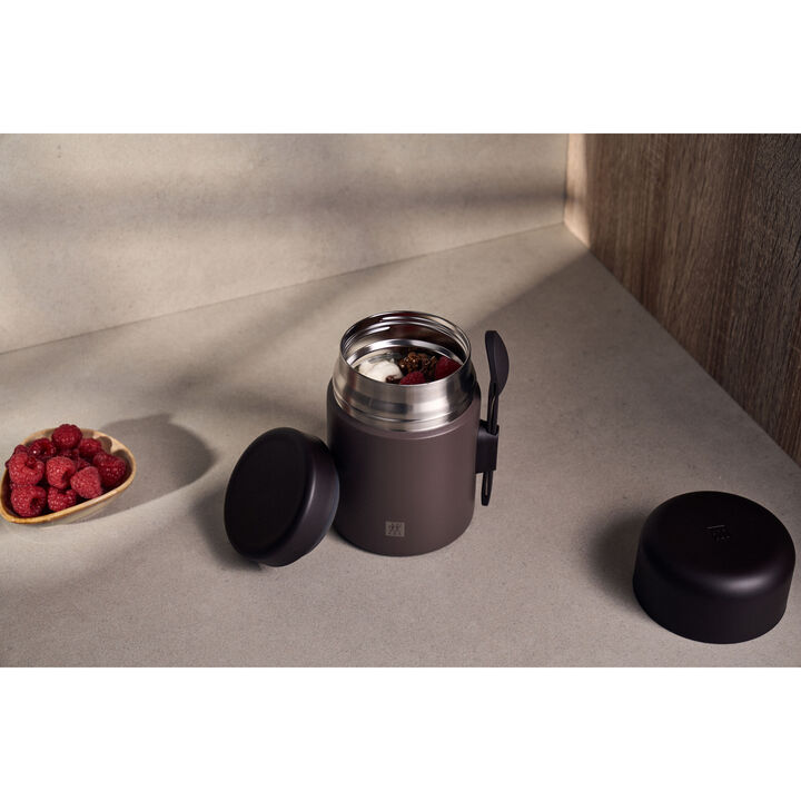 Thermo Plus, Lunch box isotherme, 600 ml, Acier inoxydable, Chocolat, large 2