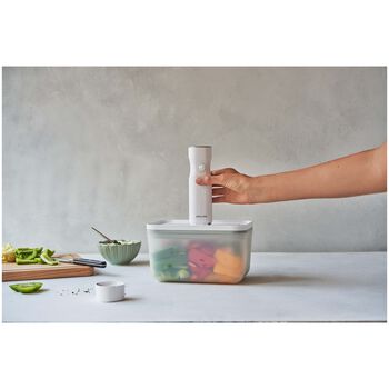 Vakumlu Saklama Kabı, L, Plastik, yarı şeffaf-Gri,,large 6