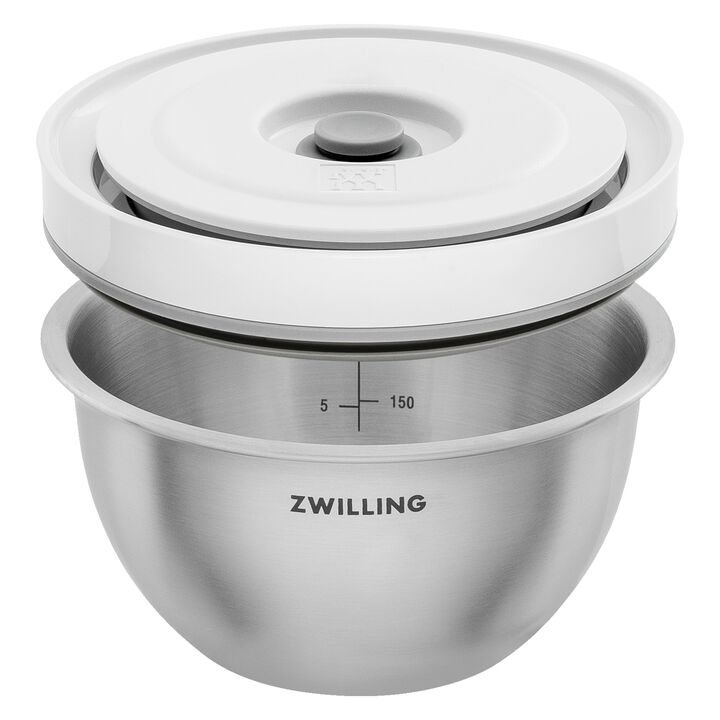 Fresh & Save BOWLS, Vacuum bowl set S/M/L / 6-pc, stainless steel, silver-white, large 3