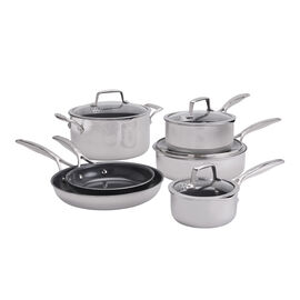 10-pc, 18/10 Stainless Steel, Pots And Pans Set Ceramic Coating