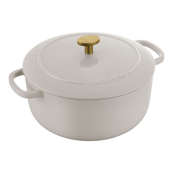 Bellamonte, Cocotte 22 cm / 3 l, Rund, Elfenben-Hvid, Støbejern, large 1