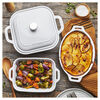 Stoneware, 4-pc, Mixed Baking Dish Set, white, small 8