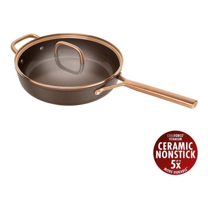 Milano, Caçarola baixa para saltear com tampa de vidro 28 cm, Alumínio, large 1