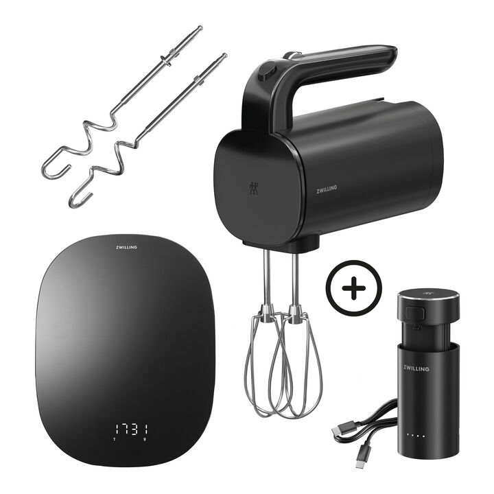 XTEND, Cordless Hand Mixer Bundle with Digital Kitchen Scale, 4-pcs., Black, large 1