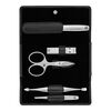 PREMIUM, 5-pc, Nappa Leather Manicure Pedicure Set With Nail Clippers, Black Matte, small 1
