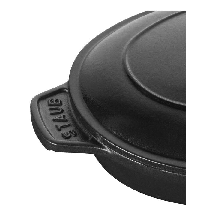 Plats en fonte, 23 cm, Assiette chaude , Noir mat, large 2