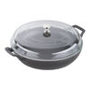Cast Iron, 3.5 qt, Braiser With Glass Lid, Black Matte, small 1