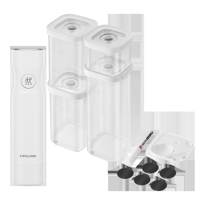 Fresh & Save CUBE, CUBE-set, S / 7-delig, transparant-wit, large 1