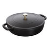 Braisers, 28 cm round Cast iron Saute pan Chistera black, small 1