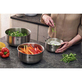 6-pc, Bowl and Strainer Set, silver