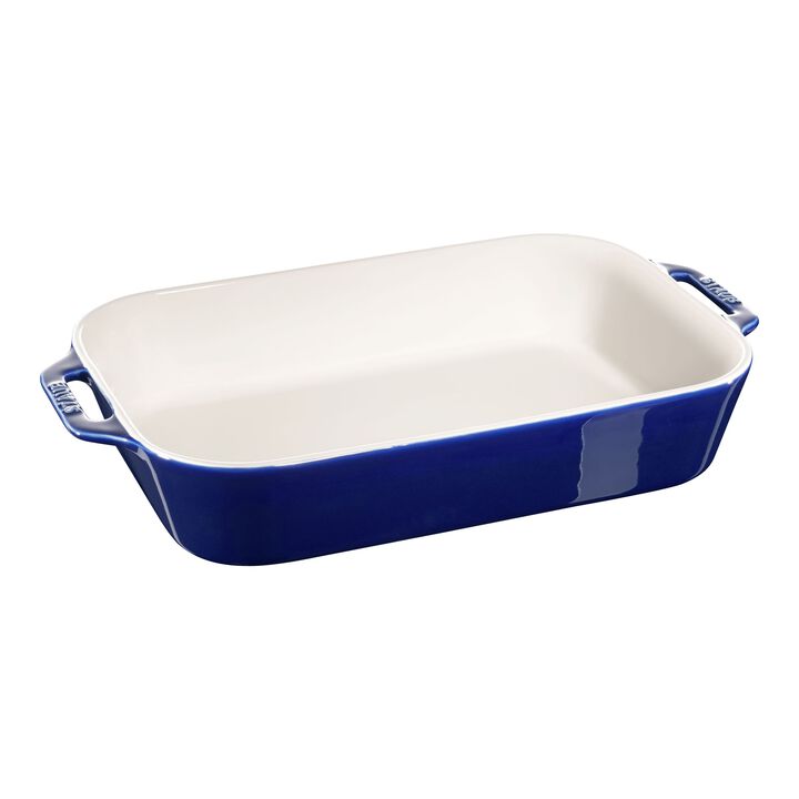 Ceramique, 34 x 24 cm rectangular ceramic Oven dish dark-blue, large 1