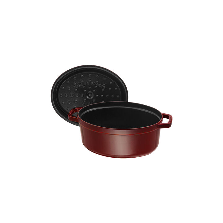 La Cocotte, Cocotte 33 cm, oval, Vermelho grenadina, Ferro fundido, large 3
