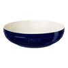 Stoneware, 11.5-inch, Shallow Serving Bowl, dark blue, small 1