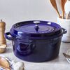 Cast Iron, 7 qt, Round, Dutch Oven, Dark Blue, small 2