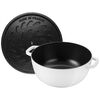 La Cocotte, 4.8 l cast iron round Essential French Oven with Snake Lid, pure-white, small 3