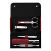 CLASSIC, 5-pc, Leather Manicure Pedicure Set With Nail Clippers, Red, small 1