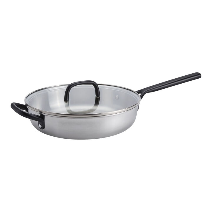 Milano Stainless Steel, 4 qt, Stainless Steel, Saute Pan With Lid, large 1