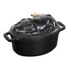 La Cocotte, Cocotte Schweinedeckel 17 cm, oval, Schwarz, Gusseisen, small 4