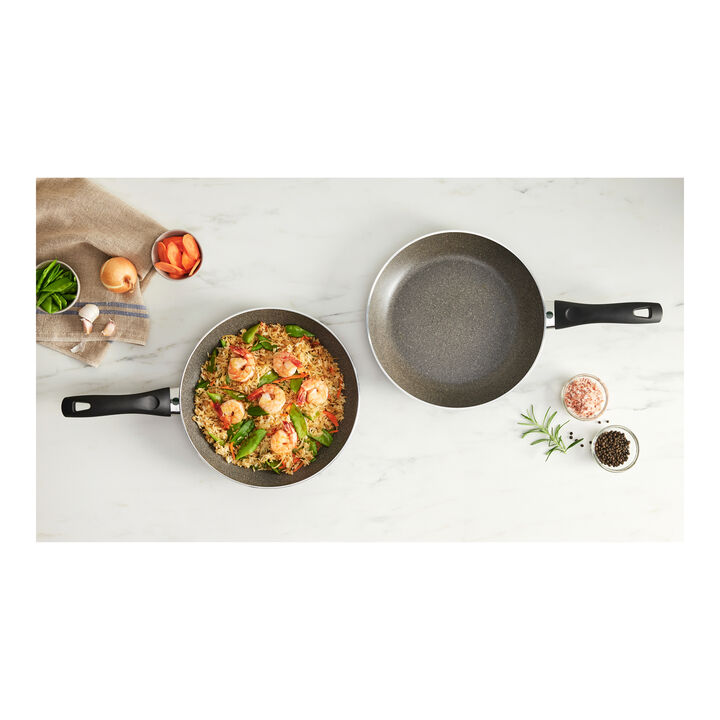 Bologna Granitium, 2 Piece aluminum Fry pan set, large 2